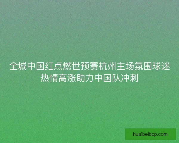 全城中国红点燃世预赛杭州主场氛围球迷热情高涨助力中国队冲刺